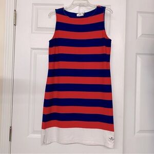 Vineyard Vines Red Blue Striped Nautical Sleeveless Stretchy Shift Dress Sz XS